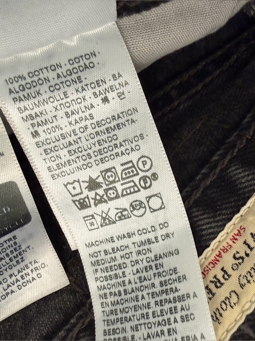 Levi’s Premium 501 Original Fit Women 29 Take A Hint Black Button Fly 27” Inseam - Picture 10 of 12